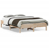 VidaXL Cadru de pat, 135x190 cm, lemn masiv de pin