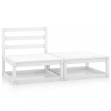 Gossi set mobilier de gradina, 2 piese, alb, lemn masiv de pin