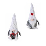 Set 2 figurine Mos Craciun si Craciunita textil multicolor cm 8x7x19 H