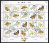 Isle of Man 1993 - Fluturi, Bloc de 4 Serii, Cota 20 EURO, Stampilat