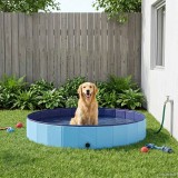 vidaXL Piscină pentru c&acirc;ini albastru &Oslash;300 x 38 cm PVC gros 42028268
