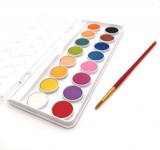 Set acuarele si un penson, 16 culori, plastic/lemn
