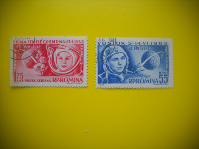 HOPCT LOT NR 188 COSMONAUTICA VOSTOK 5 - 1963-2 TIMBRE VECHI-STAMPILAT ROMANIA foto