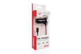 Incarcator auto AMIO 12/24V , cu cablu incarcare conector IOS Lightning + 2x iesiri USB 2.4A