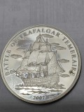 D3 C1 Congo 1000 Francs 2007 ~ Battle of Trafalgar HMS Temeraire/Argint .925 /20 g ex PROOF /din foto