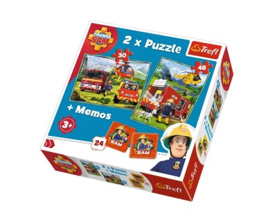 Puzzle Trefl 2In1 Memo Pompierii In Actiune foto
