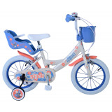 Bicicleta pentru fete Disney Stitch, 14 inch, culoare crem/coral, frana de mana PB Cod:21519-DR