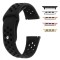 Curea silicon compatibila Apple Watch 9|8|7|6|5|4|3|2|1 Series, 49mm|45mm|44mm|42mm, Negru Carbon