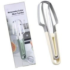Accesoriu pentru Decojire Pepene, Legume si Fructe, Flippy, Multifunctional, cu 3 Parti, Otel Inoxidabil, Galben foto