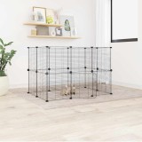 Cușcă animale de companie cu ușă 20 panouri negru 35x35 cm oțel