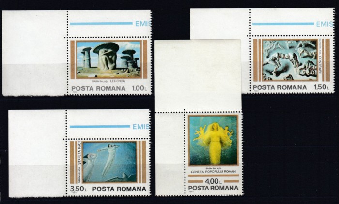 ROMANIA 1982 LP 1059 REPRODUCERI DE ARTA SABIN BALASA SERIE MNH