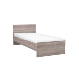Pat Single Miami 90x200 cm Stejar York, Modern Minimalist. Cadru 205x95 cm, Noptiera 80x95 cm. Ideal Dormitor/Camera Copil