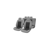 Set Huse Scaun Auto Premium Lux Gri, Material Textil Dublat Burete, Universale, Compatibile Airbag