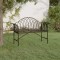 vidaXL Bancă de grădină cu 2 locuri, negru, 128 cm, oțel 318828