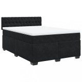Cumpara ieftin Pat box spring cu saltea, negru, 140x200 cm, catifea