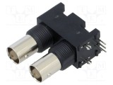 Conector BNC soclu mamă unghi 90&deg; 50&Omega; THT AMPHENOL RF