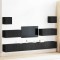 vidaXL Set cabinet TV de 7 piese - Montat pe perete, lemn de stejar negru, lemn compozit