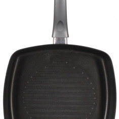 Tigaie grill Graphite, Ambition, 26x26x4.5 cm, aluminiu, invelis Ilag Basic, negru/gri
