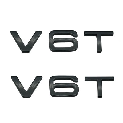 Set 2 embleme V6T pentru aripi Audi , negru foto