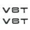Set 2 embleme V6T pentru aripi Audi , negru