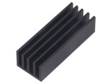 Radiator Extrudat cu Aripioare Negru 50x19x14mm