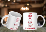 Cană personalizată cu alpaca &quot;Keep Calm&quot; Termosensibila-galben-interior