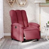 vidaXL Fotoliu rabatabil electric, roșu vin, material textil