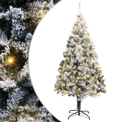 vidaXL Brad de Crăciun artificial cu 300 LED Verde 180 x 115 cm 3396958 foto