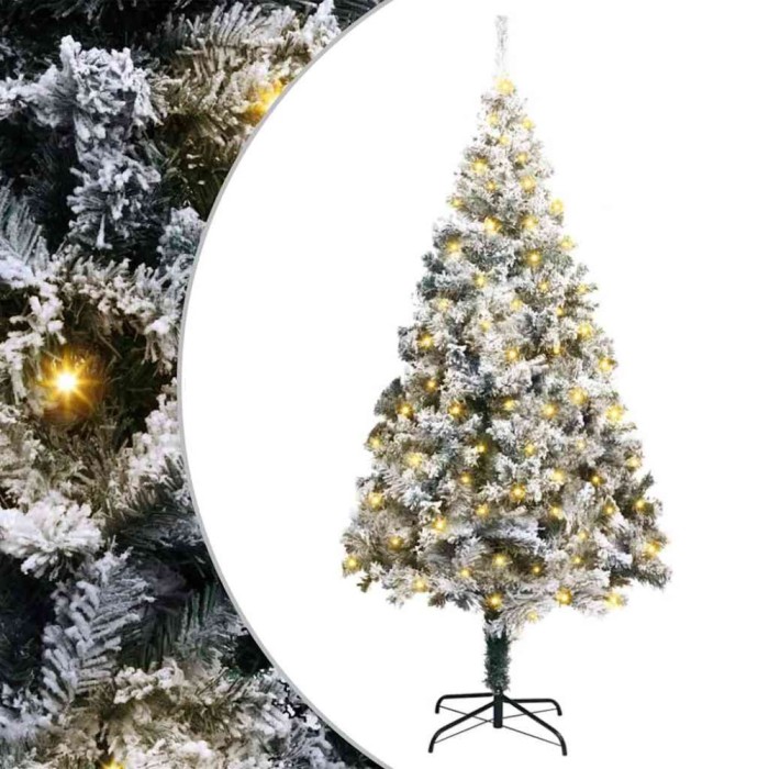 vidaXL Brad de Crăciun artificial cu 300 LED Verde 180 x 115 cm 3396958