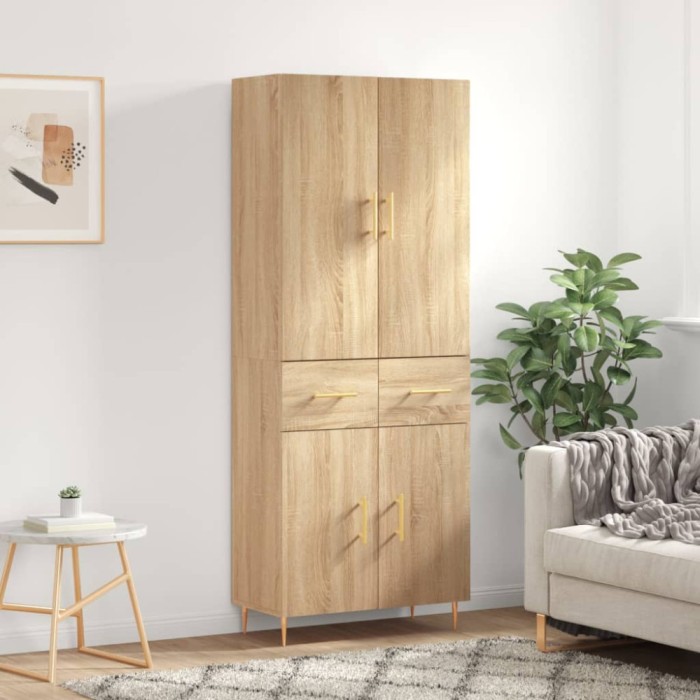 vidaXL Dulap &icirc;nalt, stejar sonoma, 69,5x34x180 cm, lemn compozit