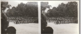 Romania 1932-Fotografie stereoscopica,10 Mai-Defilarea Scoalei Militare, Alb-Negru, Romania 1900 - 1950, Militar