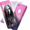 Husa telefon Apple iPhone 7 protectie 360 Ultrasubtire Semitransparenta Degradee + Folie Sticla, MyStyle