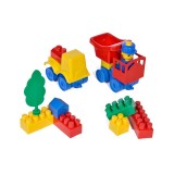 Set caramizi constructie pentru copii, 37 piese, masinuta, ATU-083878, Oem
