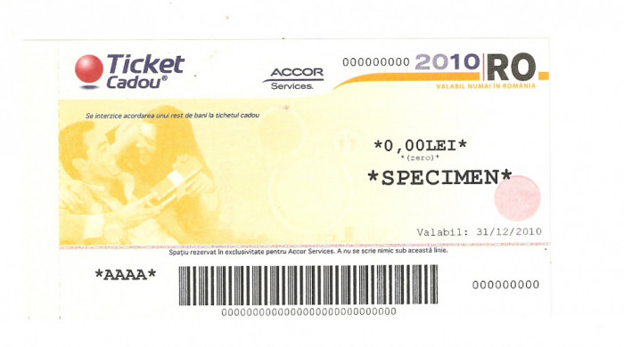 TICHET CADOU - SPECIMEN / 2010. UNC.