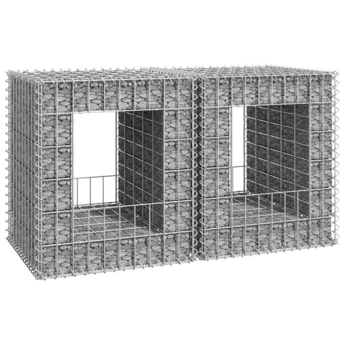 St&acirc;lpi coș gabion, 2 buc., 50x50x60 cm, fier