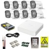 Sistem supraveghere Hikvision, 8 camere 5MP 3K, ColorVu, Lumina Alba 20m, Microfon, DVR 8 canale cu functii inteligente, HDD 1TB, Accesorii, Autocolan