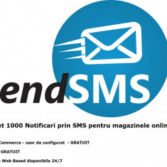 Pachet 1000 notificari prin SMS pentru magazine online - solutie web based