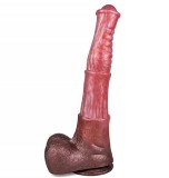 Dildo Stallion, Silicon Lichid, Roz/Maro, 25.5 cm