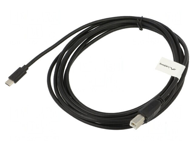 Cablu USB 2.0 USB B la USB C 3m negru aurit Fire: Cu