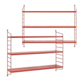 Set 2 buc raft perete Str&auml;ngn&auml;s 50x60x15cm otel rosu [en.casa] HausGarden Leisure