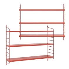 Set 2 buc raft perete Str&auml;ngn&auml;s 50x60x15cm otel rosu [en.casa] HausGarden Leisure