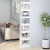 Bibliotecă/Separator cameră, alb extralucios, 40x30x198 cm