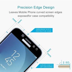 Folie sticla 3D, Full screen, Samsung J5 2017, acopera tot ecranul, Negru