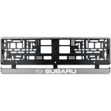 Set 2 bucati, suport numar inmatriculare argintiu Subaru