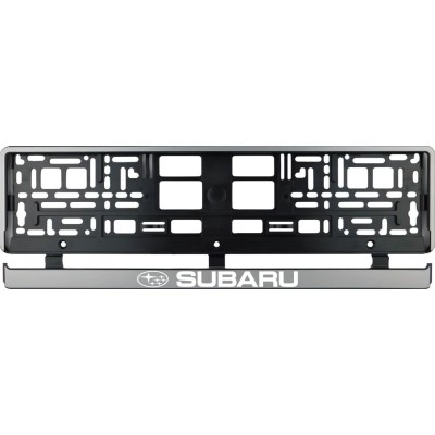 Set 2 bucati, suport numar inmatriculare argintiu Subaru foto