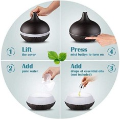 Difuzor Uleiuri Esentiale FOXMAG24?, 550 ml, Ultrasonic, AROMA M303 Aromatherapy, Wenge, 7 culori, Telecomanda foto