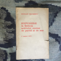 D9 Expunere la ședința activului central de partid si de stat- Nicolae Ceausescu