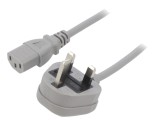 Cablu Alimentare 1.5m Gri 3x0.75mm2 BS 1363 la IEC C13