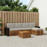 vidaXL Set de canapele de exterior 6 pcs Natural și gri deschis 3384272