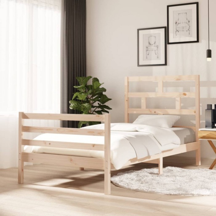 vidaXL Cadru de pat, 100x200 cm, lemn masiv de pin 3101273
